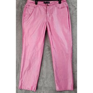 Venezia Jeans Womens Size 16 Pink Metallic Straight Leg Barbiecore Y2K Pants